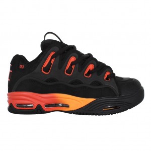 Black / Orange / Black Men Osiris D3 2001 Skate Shoes | OS3210469