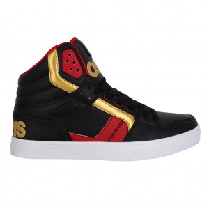 Black / Red / Gold Men Osiris Clone Sneakers | OS4705193