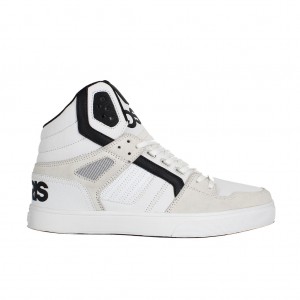 White / Black / White Men Osiris Clone Sneakers | OS2683074