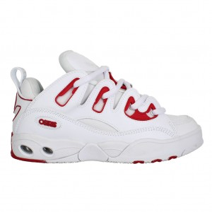 White / Red / White Women Osiris D3 E Sneakers | OS8563074